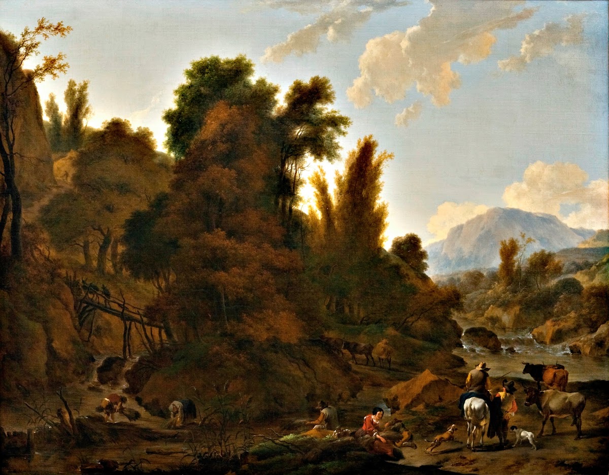 Mountain Landscape with Cattle Herders c 1650