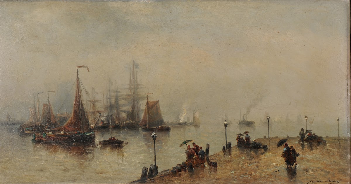 Quai à Flessingue journée de pluie ca 1875