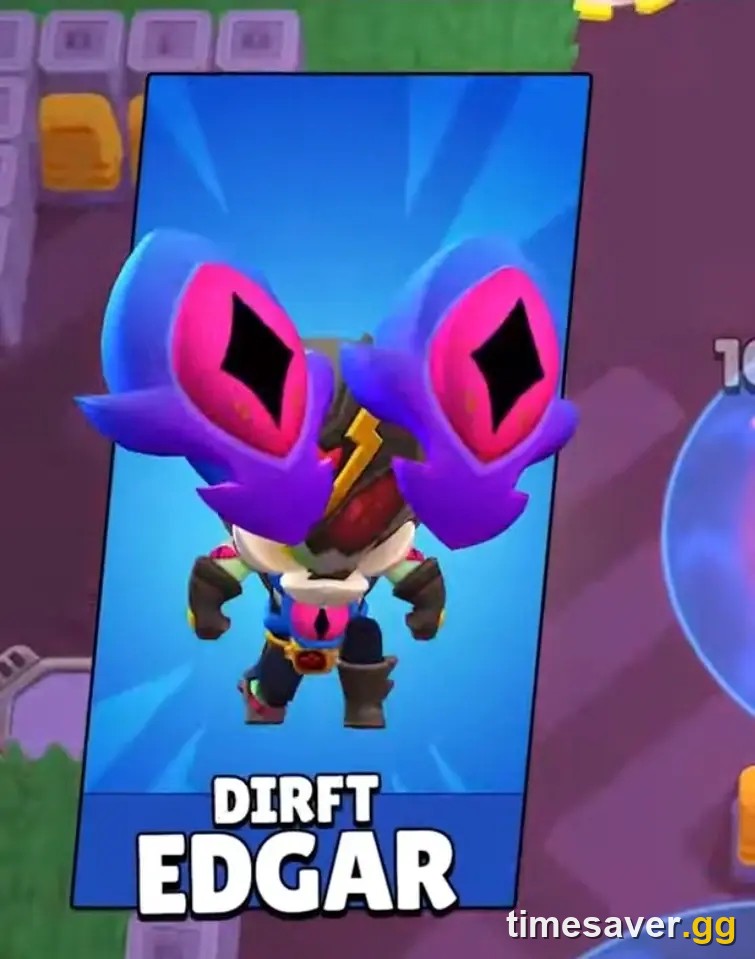 Edgar, a top S-tier assassin for pushing trophies in Brawl Stars in August 2026, shown on an in-game reveal card