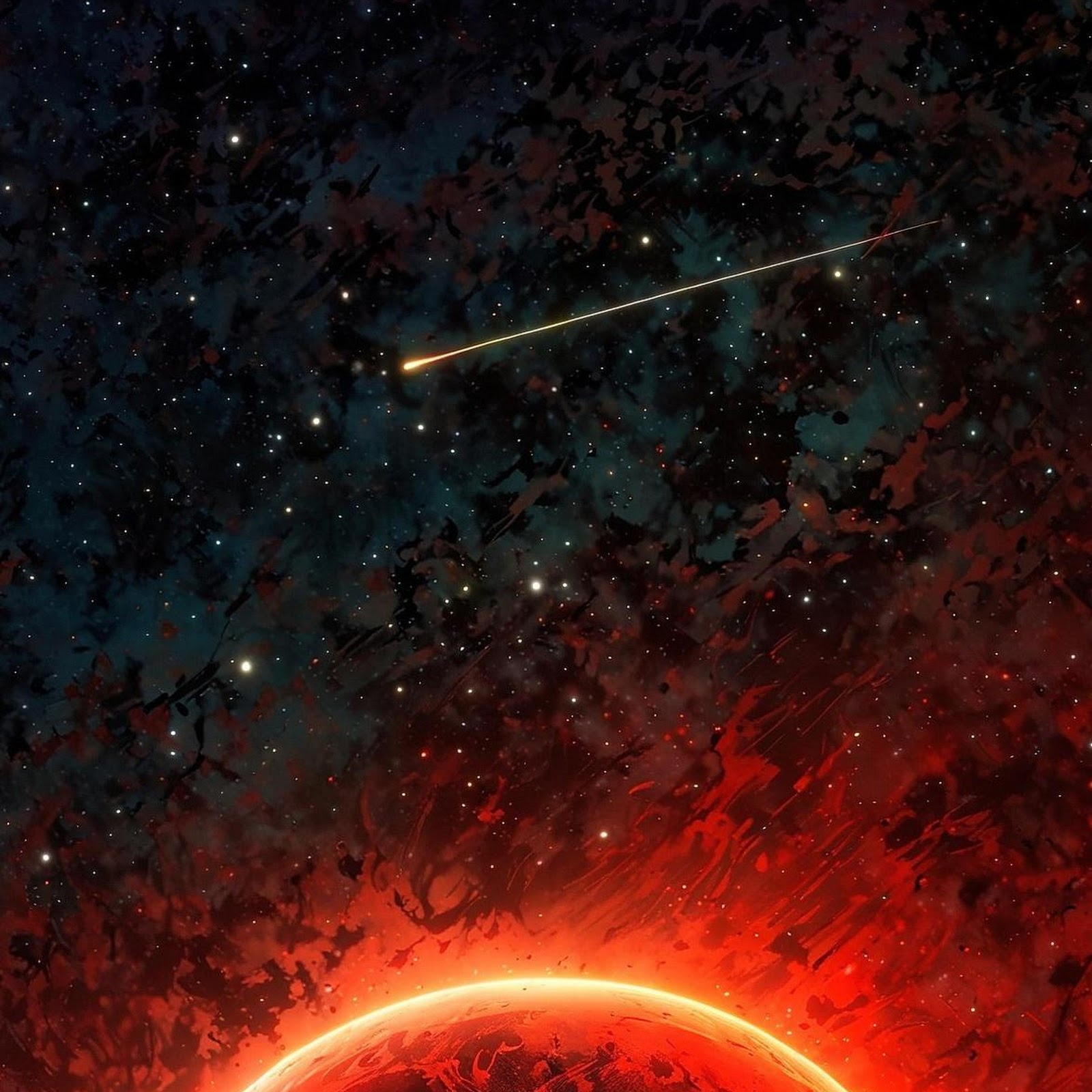 Download Eerie Red Planet Over Forest Full HD iPhone