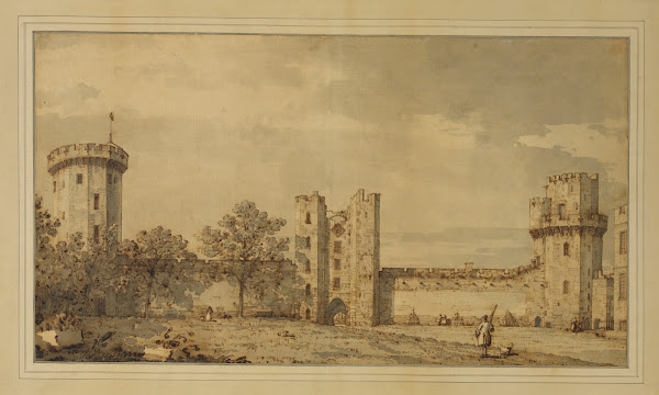 Warwick Castle The East Front from the Courtyard 1748