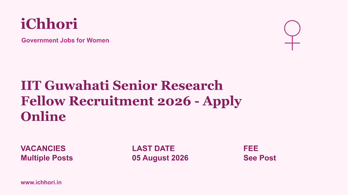 IIT Guwahati Senior Research Fellow Recruitment 2026 - Apply Online - iChhori