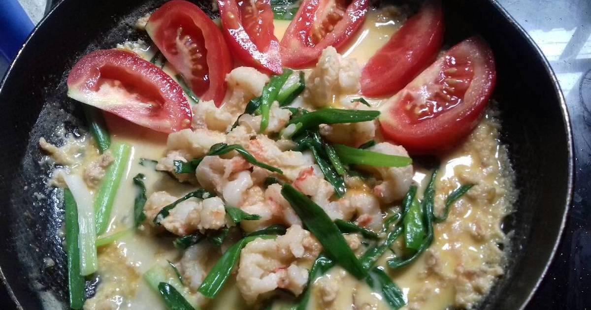 Nõn tôm chưng sữa bột