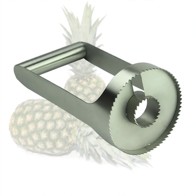 Stainless steel pineapple peeler with corer