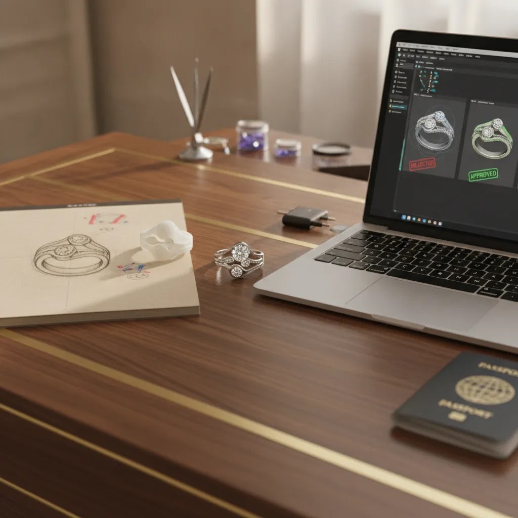 3d cad jewelry design approvals, prototype sampling, and revision workflow for custom jewelry design