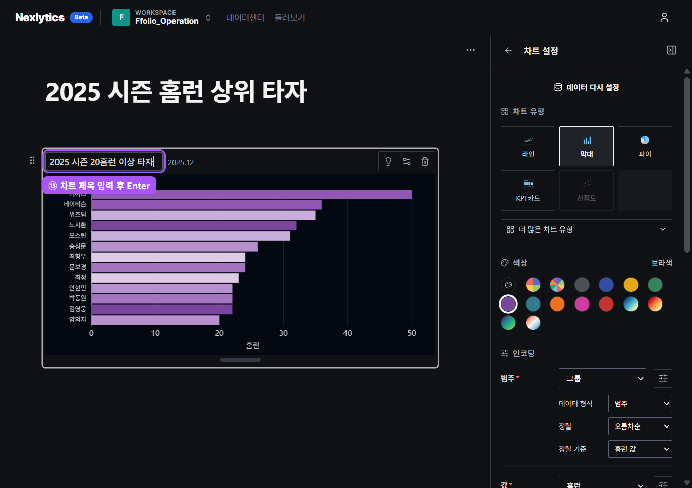 차트 제목 입력
