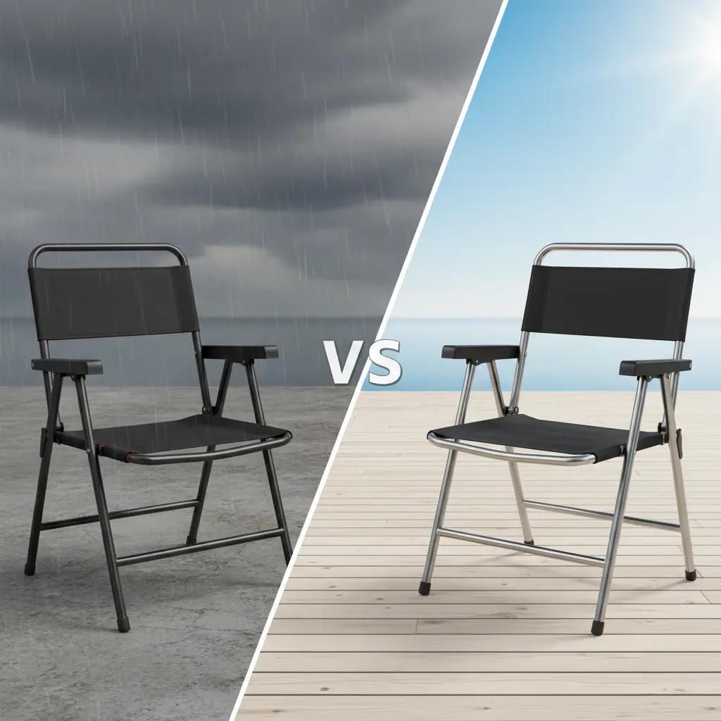 Bahan kursi lipat yang paling awet: besi vs stainless steel