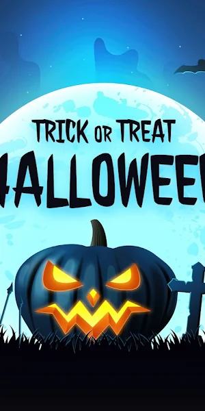 Halloween, Pumpkin, Graveyard, Moon 5K Wallpaper Background