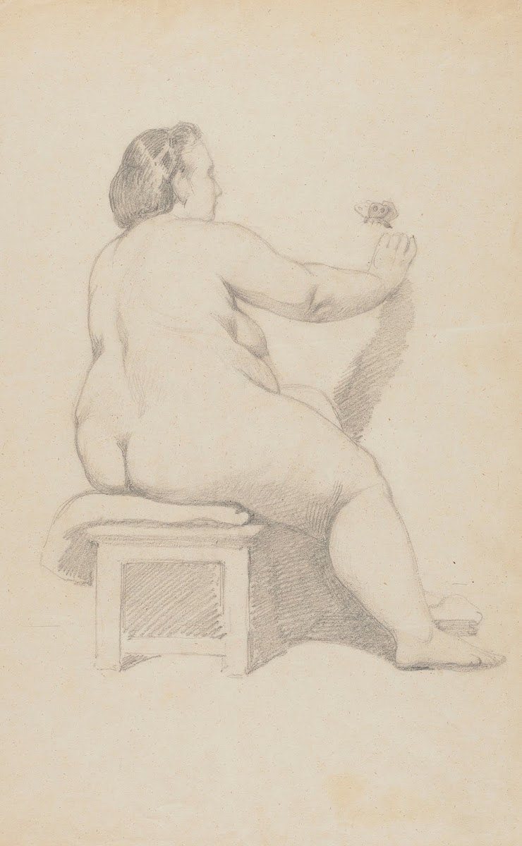 Obese Female Nude with a Butterfly 1860