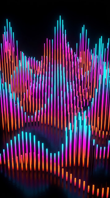 Rhythmic Neon Equalizer Bars with Vibrant Color Gradients - Free mobile Wallpaper