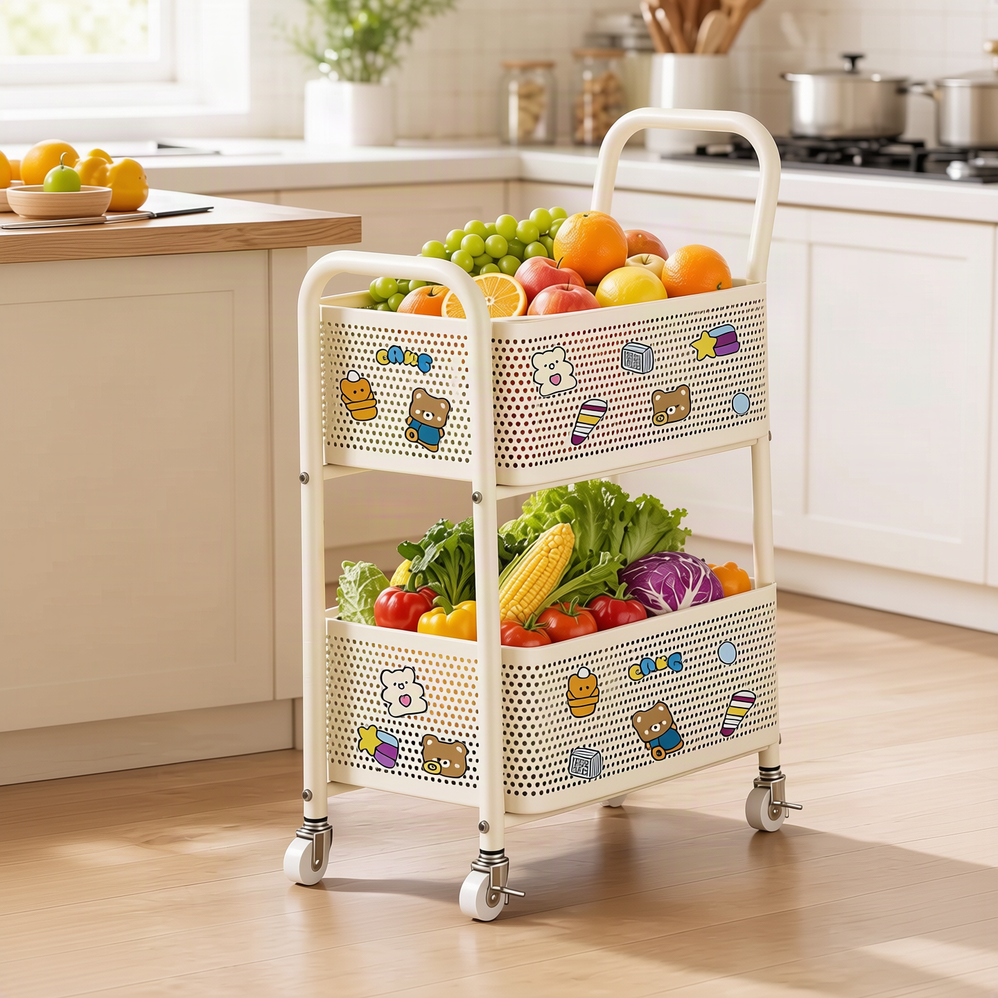 Obst- und Gemüse-Rollwagen, 2-lagig