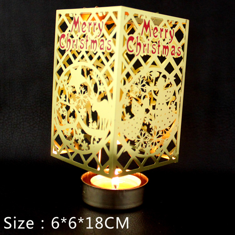 Rotating Metal Candle Holder, Copper, Round
