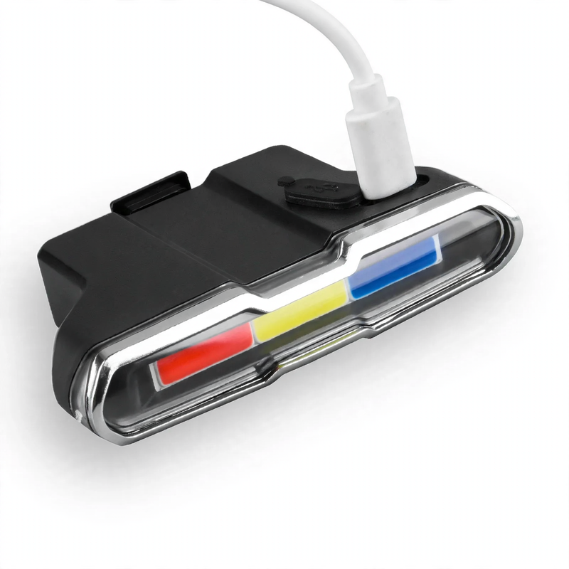 Bicycle rear light three colors, USB charging, waterproof