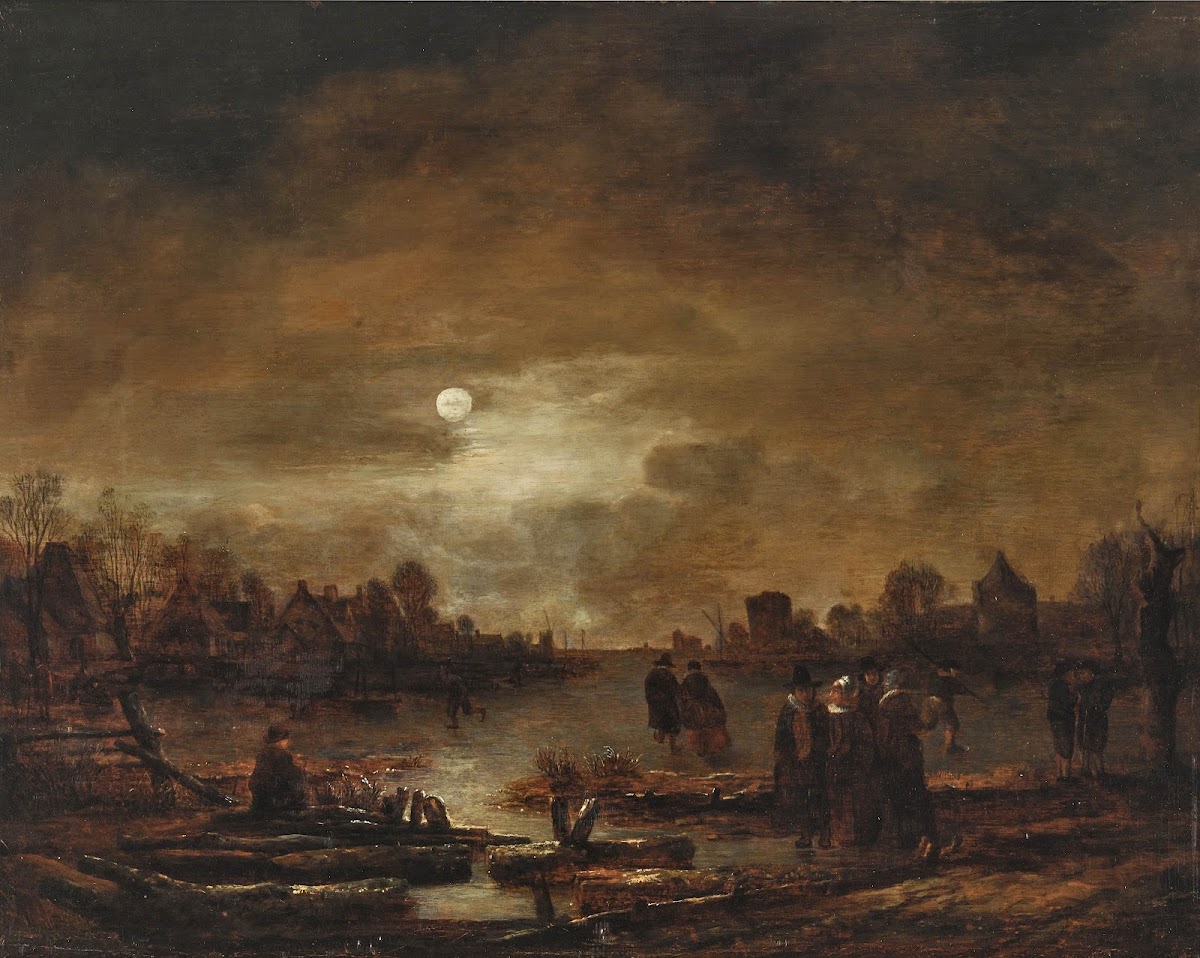 Moonlit river landscape