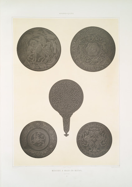 Arabesques miroirs a main en métail revers 1877