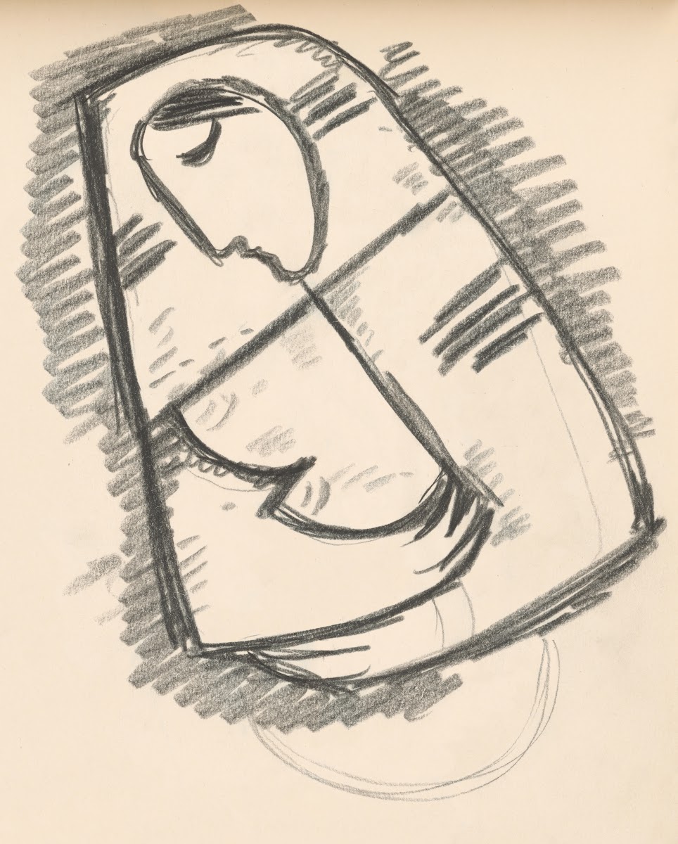 Study of a woman in a scarf composed on a diagonal 1938