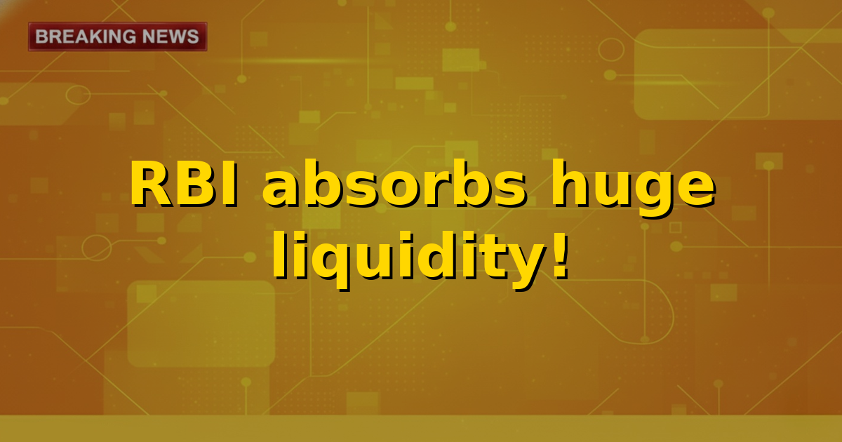 A graphic depicting the Reserve Bank of India building a dam to control the flow of money in the banking system, representing liquidity absorption.