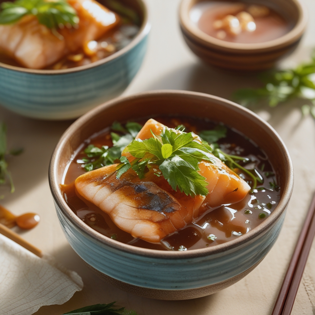 Final Vietnamese-Inspired Cá Kho Tàu Protein Clay Pot Bowls with Crispy Rice Paper