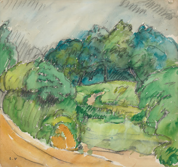 Chemin clairière et arbres circa 1906