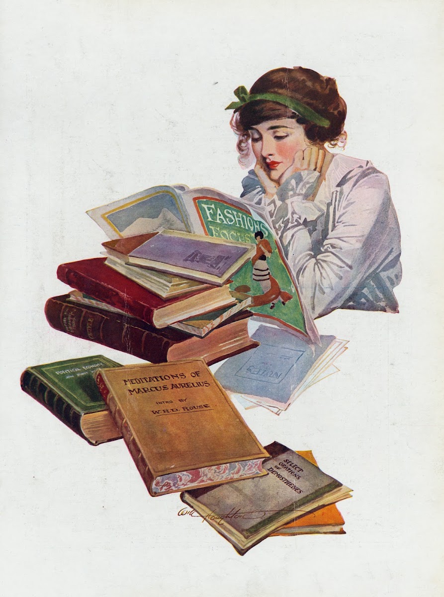 The book worm and her favorite book 1914