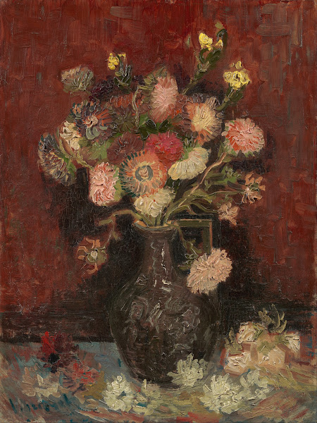 Vase with Chinese asters and gladioli 1886