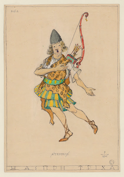 Le Cheveu blanc  maquette de costume  Stephos archer 1910s