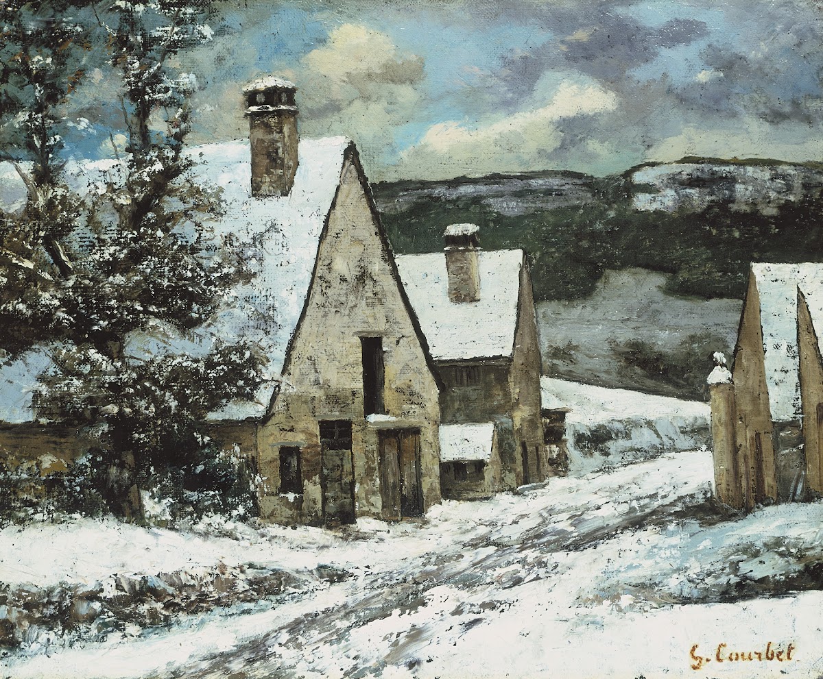 Village Edge in Winter ca 1868