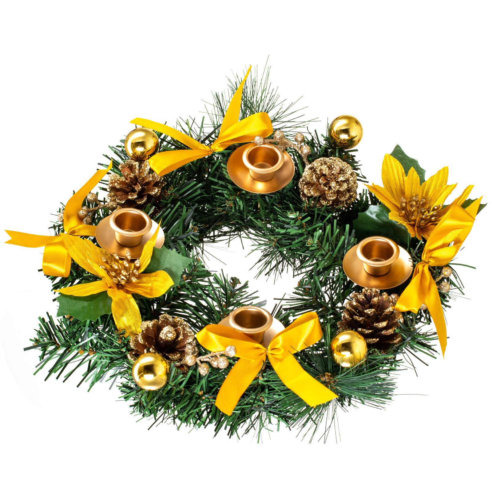 Silver Christmas wreath with bow