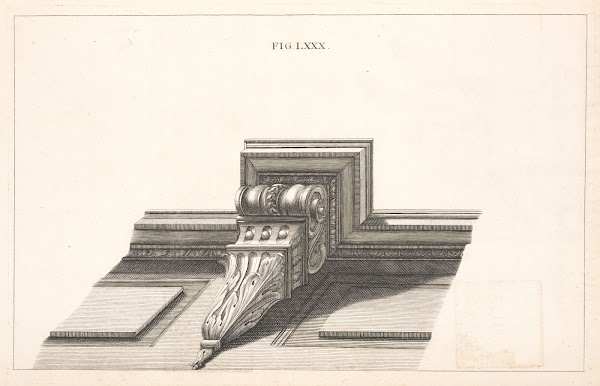 The horizontal projection of a shaded corbel 1707