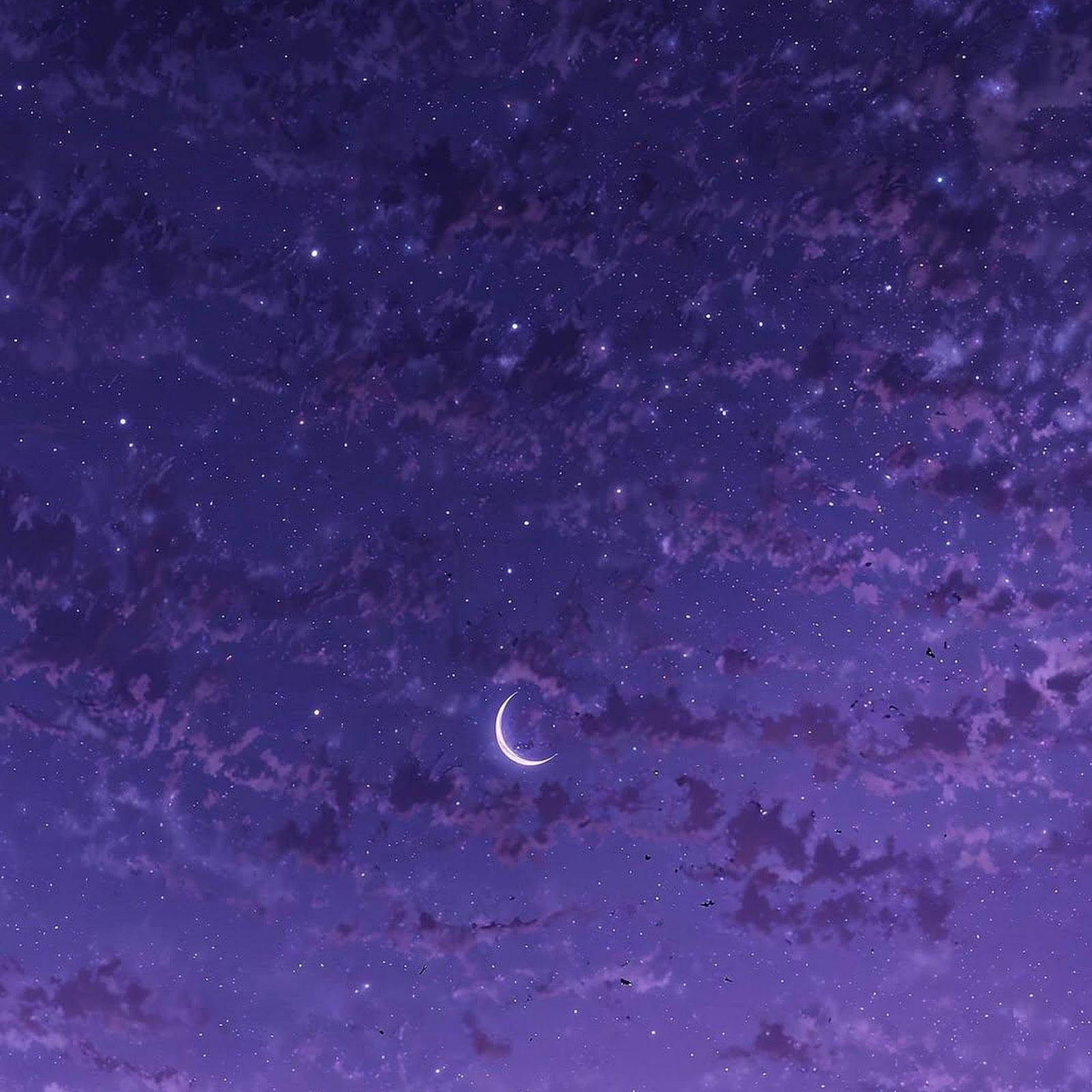 Download Purple Night Sky Tree Silhouette Full HD iPhone