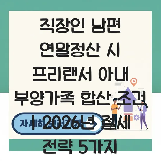 직장인 남편 연말정산 시 프리랜서 아내 부양가족 합산 조건 및 절세 전략 대표 이미지