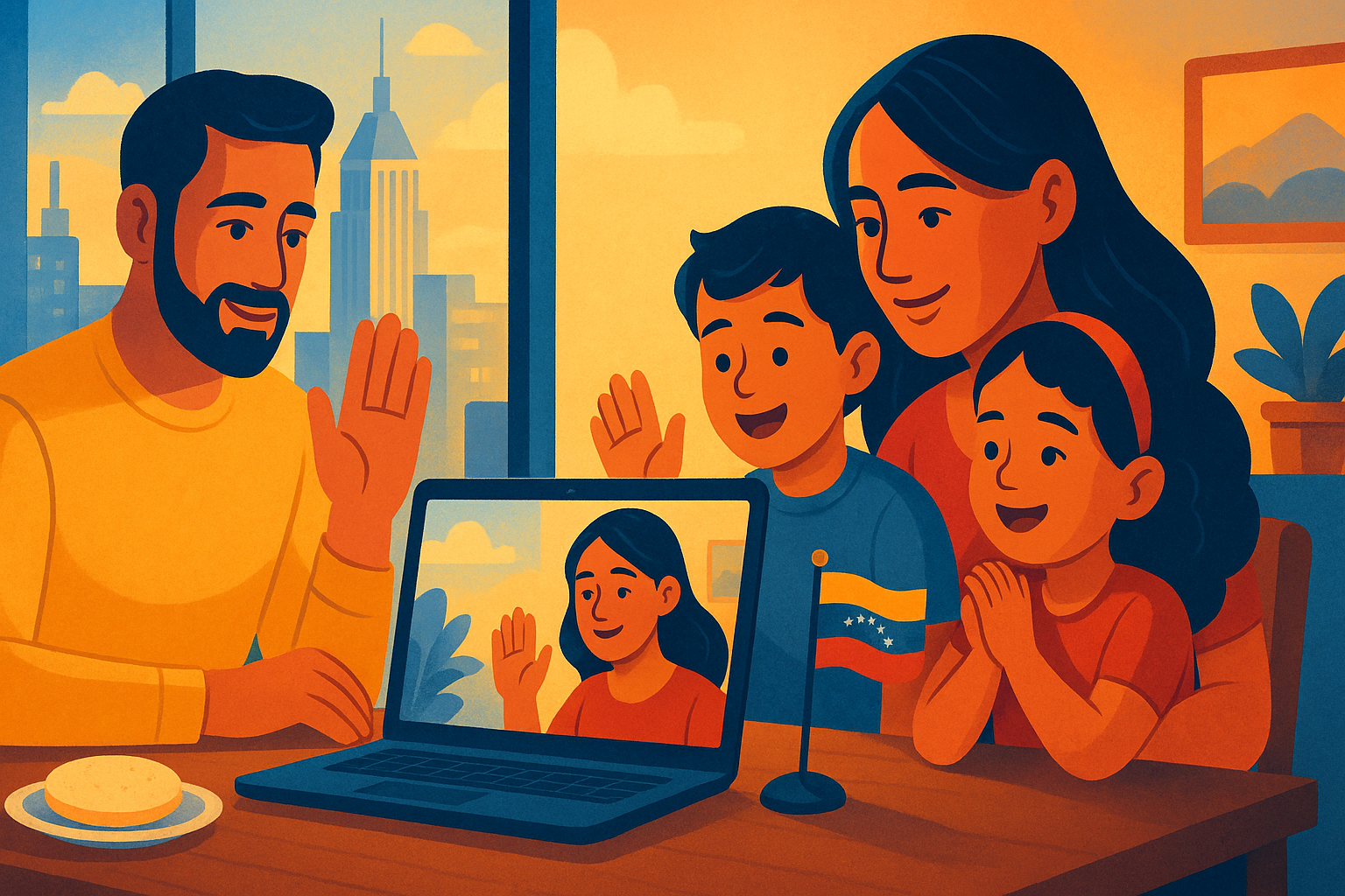 familia venezolana recibiendo remesa segura en el exterior y Venezuela