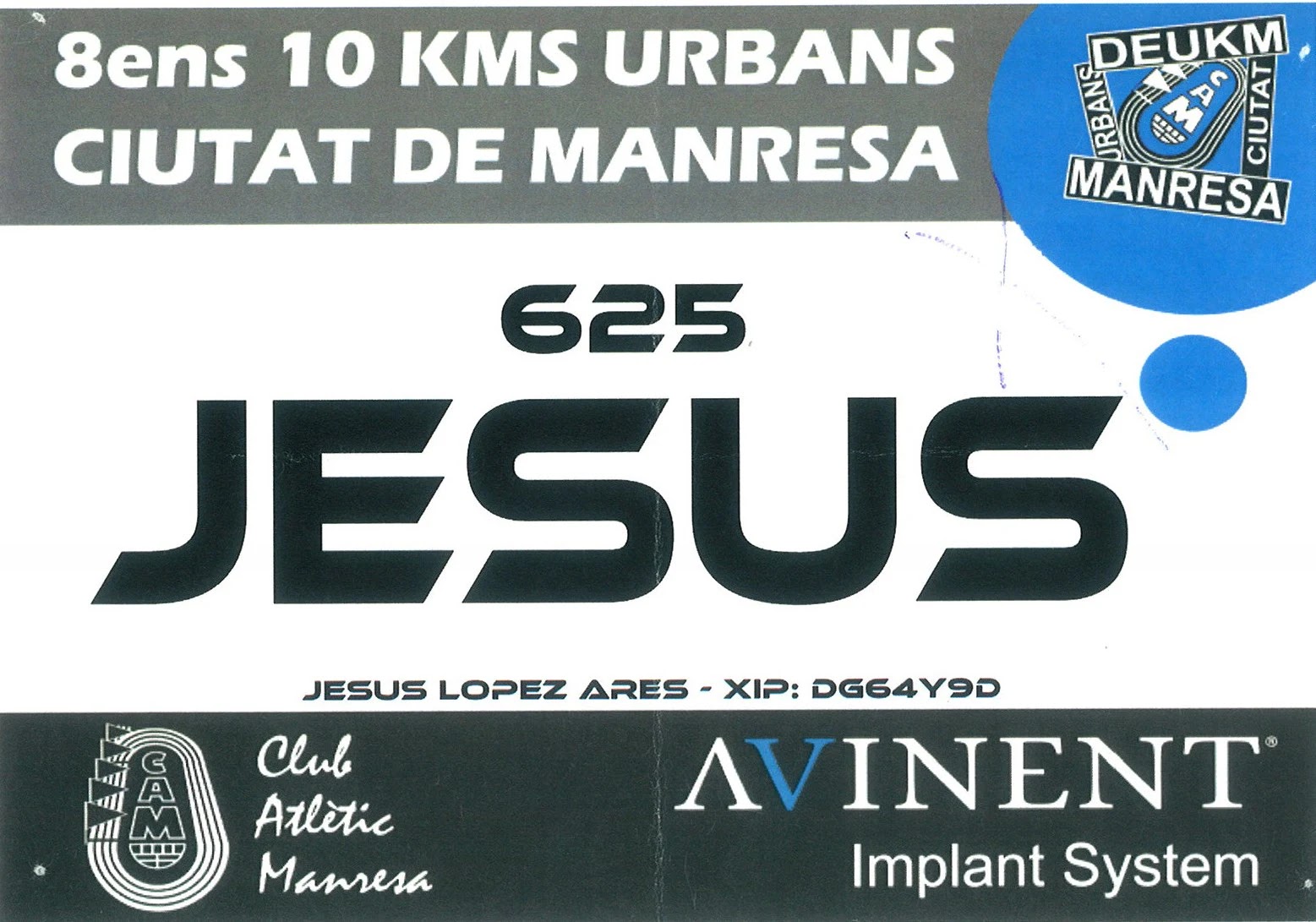 Dorsal de 10K Ciutat de Manresa