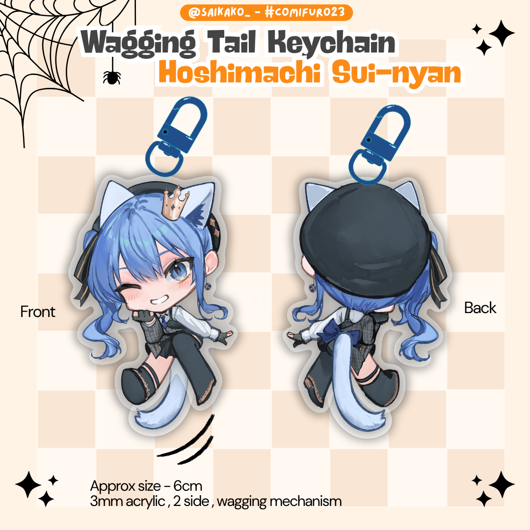 🐾Fluffy Tail Series - Hoshimachi Suisei  Keychain by Saikako