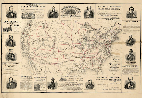 Lloyds American railroad map of the United States showing the three proposed roa