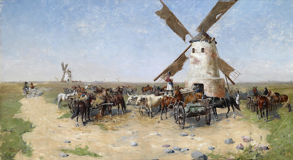 Mühle in weiter Pusztalandschaft