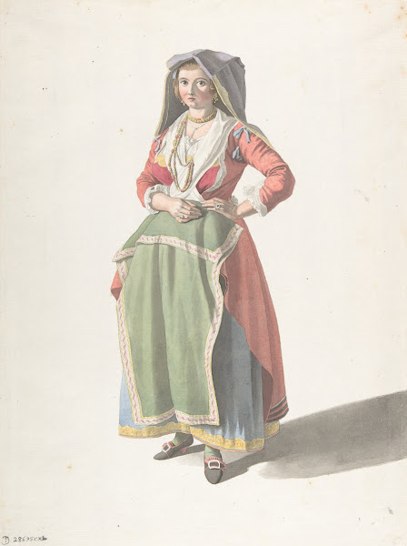 Young Woman Standing in Traditional Neapolitan Dress 17551821