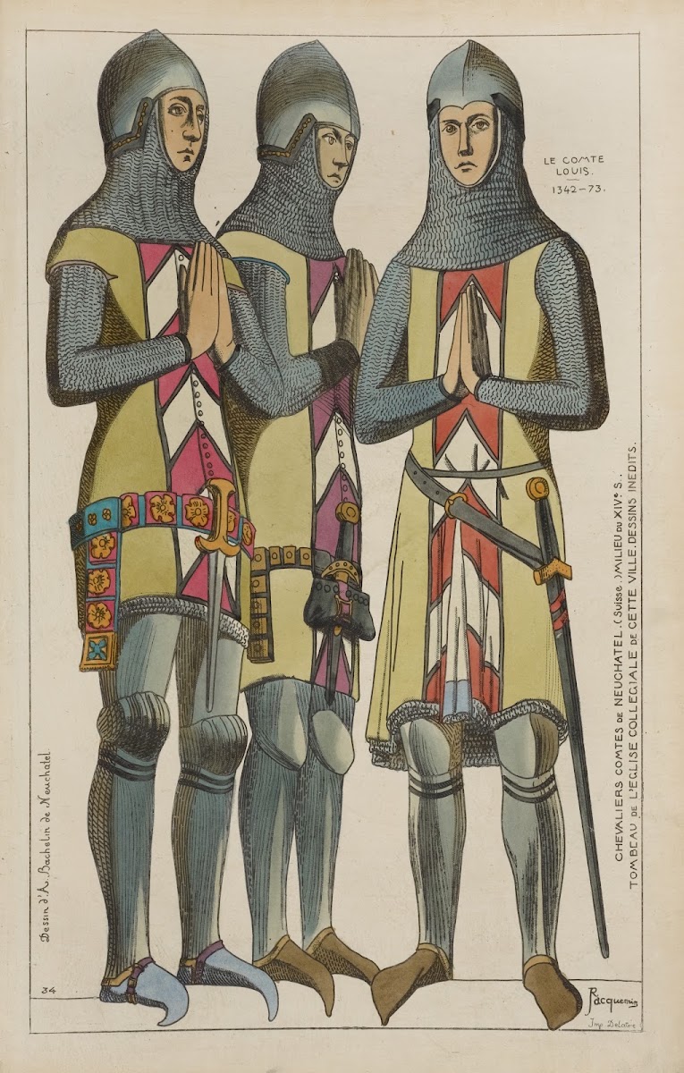 Chevaliers comtes de Neuchatel Suisse Milieu du XIVe siècle 1869