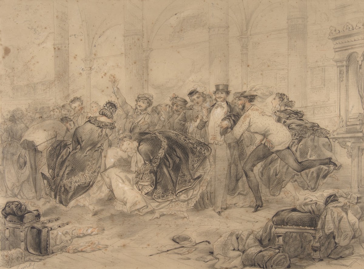 Crowd Leaving a Theatre 19th century