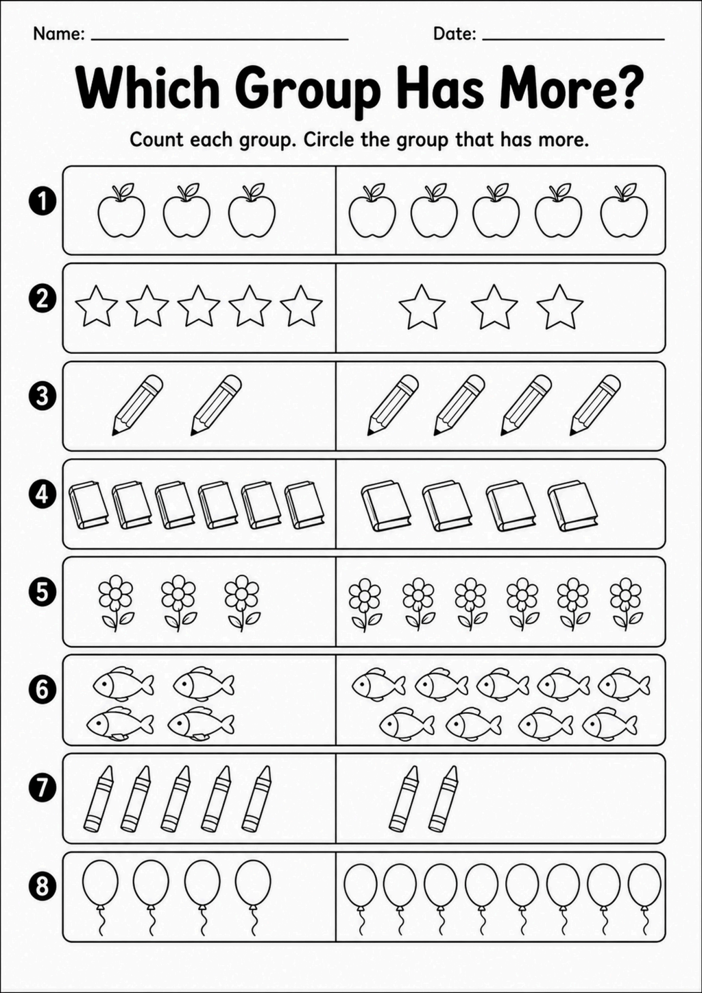 Which Group Has More? Worksheet