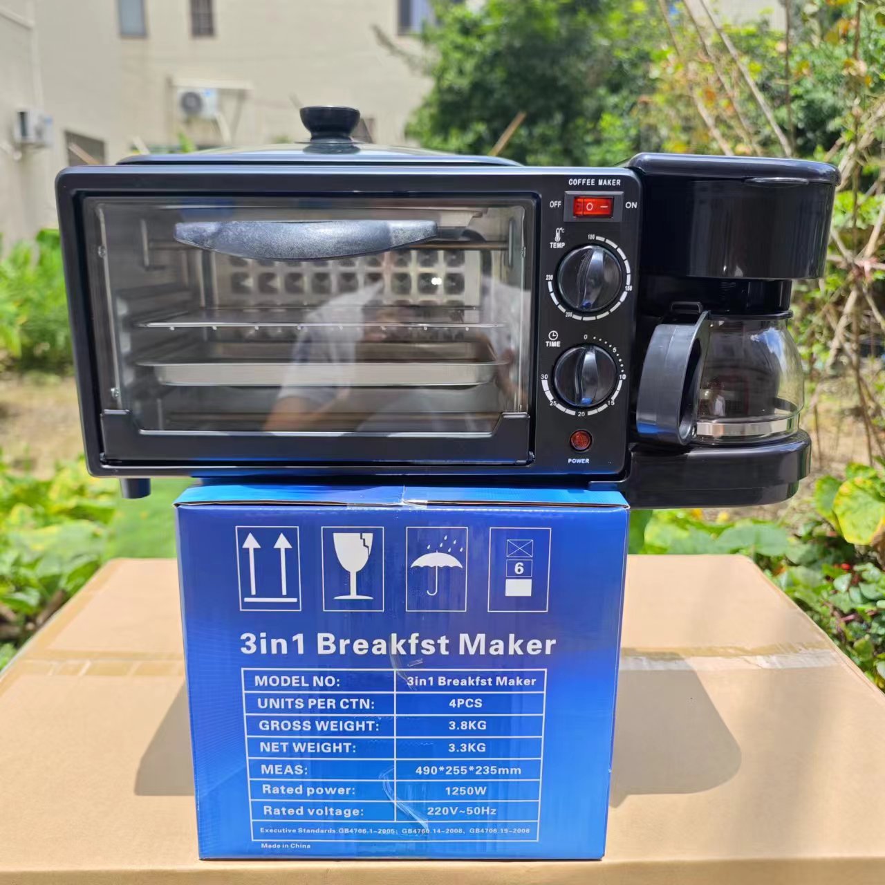 3-in-1 Breakfast Machine with Toaster and Mini Oven