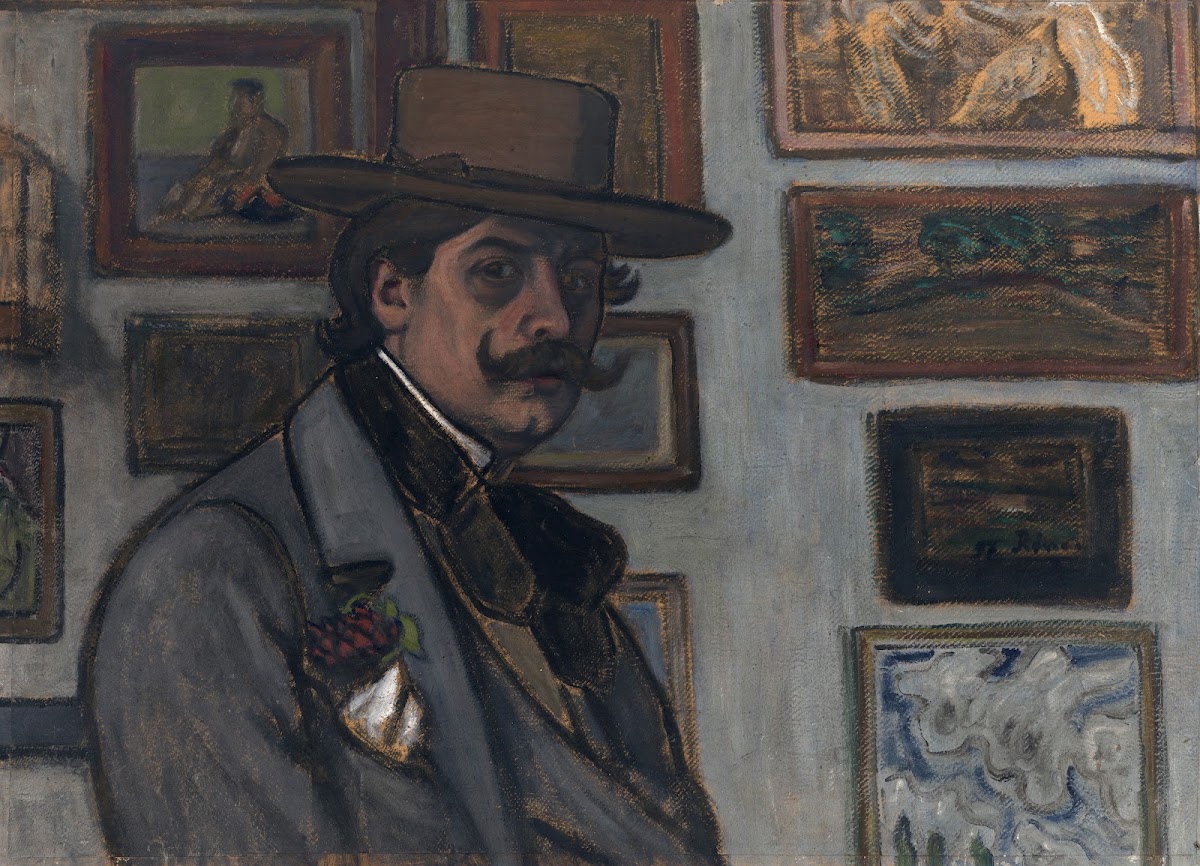 Self Portrait in a brown hat 1897