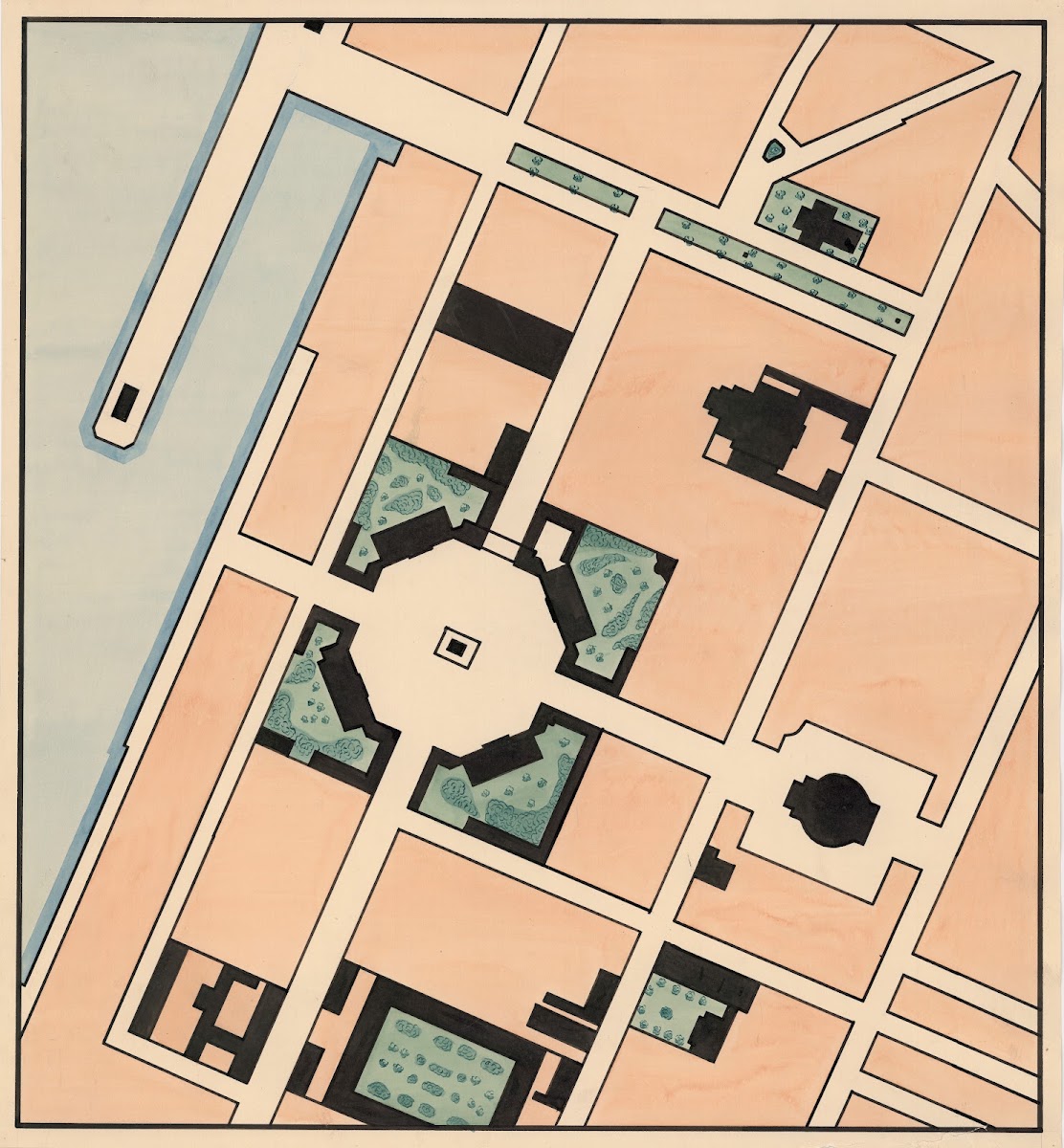 Map of Amalienborg Frederiks Church etc 1900