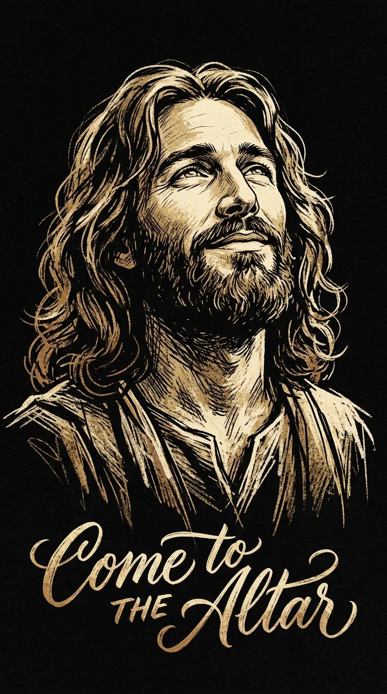 Nostalgic Christian Ink Sketch Portrait of Jesus Christ - Free 4K mobile Wallpaper