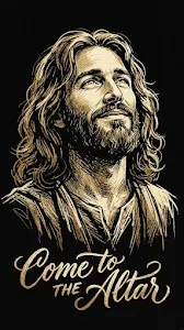 Nostalgic Christian Ink Sketch Portrait of Jesus Christ