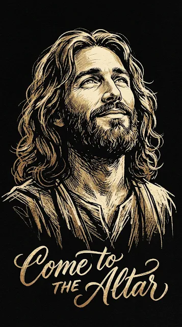 Nostalgic Christian Ink Sketch Portrait of Jesus Christ