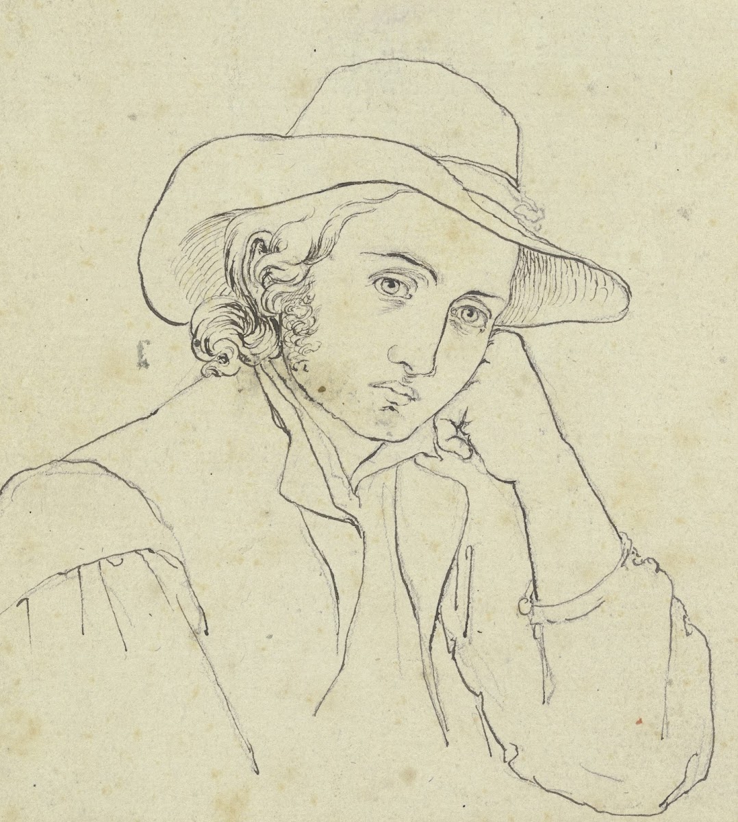 Young man with floppy hat