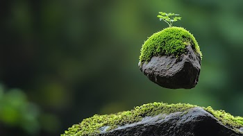 Nature Stone Moss Wallpaper