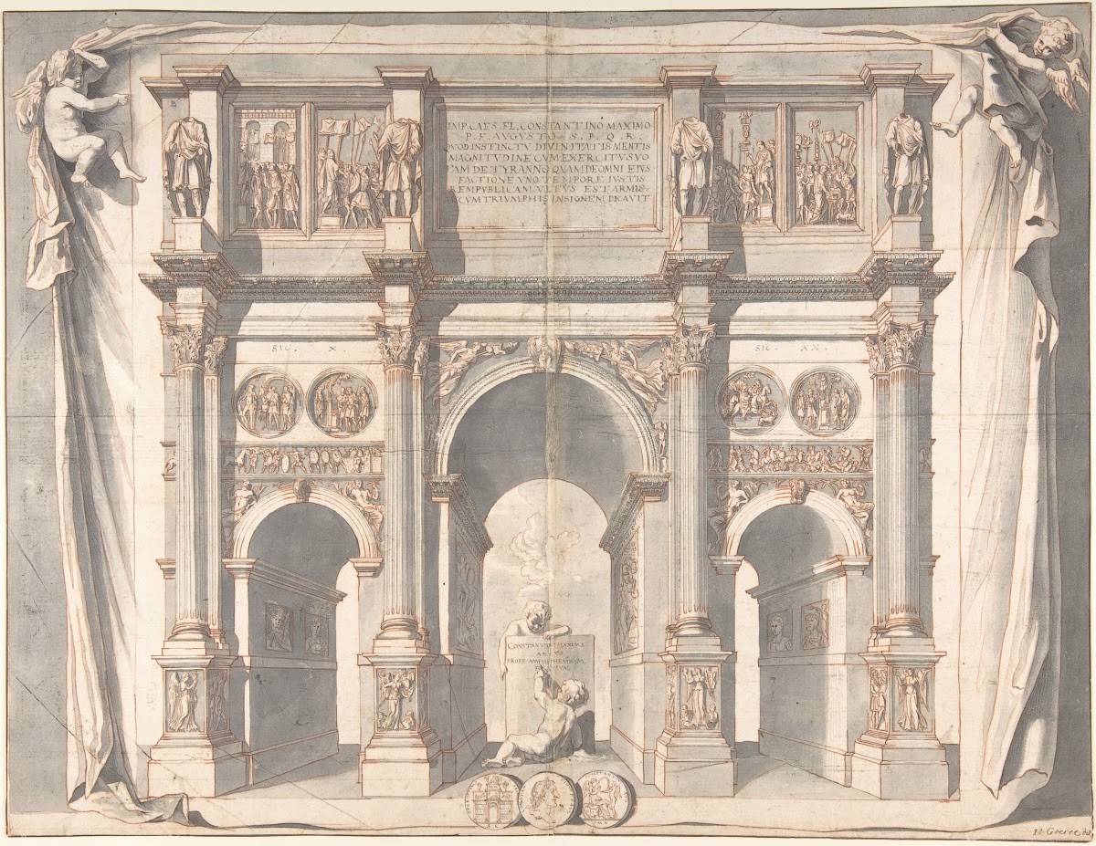 View of the Arch of Constantine before 1704