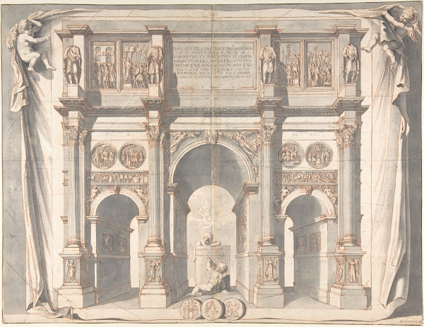 View of the Arch of Constantine before 1704